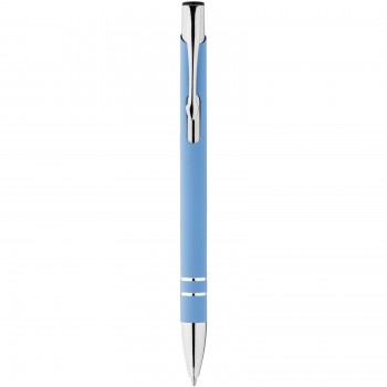 Corky ballpoint pen with rubber-coated exterior