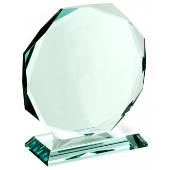 Jade Green Medium Glass Octagon Award