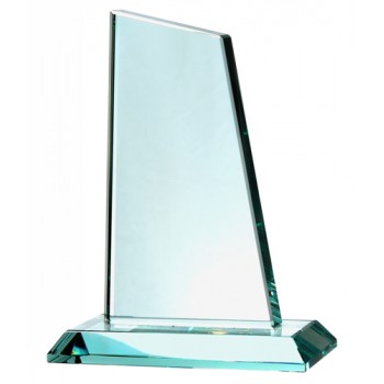 Jade Green Glass Medium Peak Trophy Award