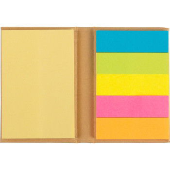 Notebook with sticky notes