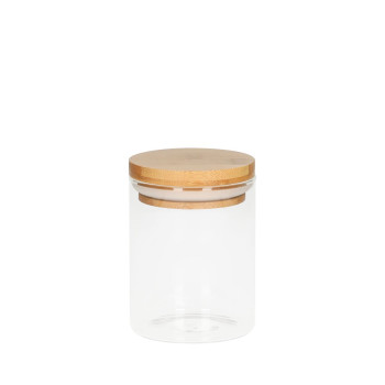 Glass Storage Jar With Bamboo Lid 375ml