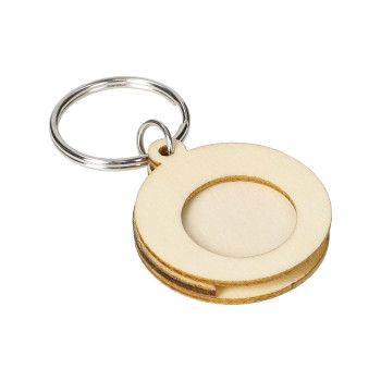 Natural Circle Trolley Coin Keyring