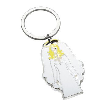 White Angel Metal Keyring