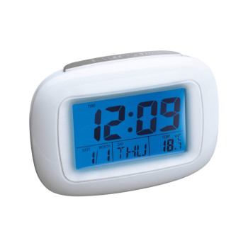 Alarm clock with thermometer