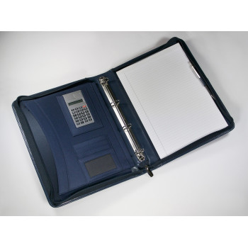 Warick A4 Zipped Ring Binder Folder in Navy