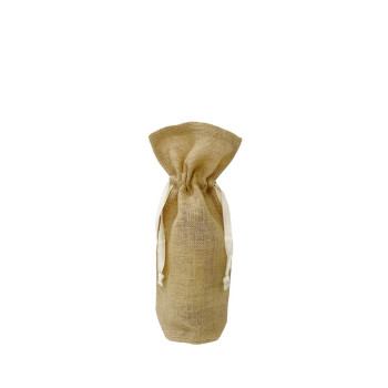 Drawstring Jute Bottle Pouch