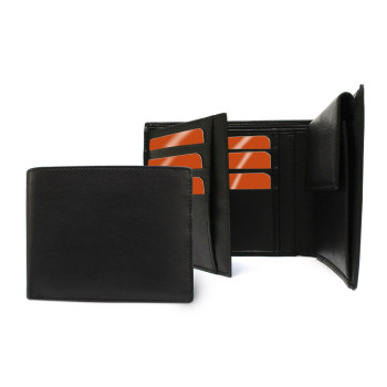 SandRingham Nappa Leather Three Way Wallet With Coin Pocket