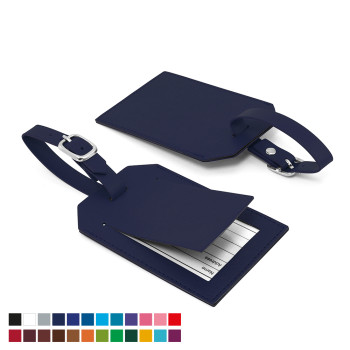 Rectangle Luggage Tag With Security Flap In Belluno Vegan PU