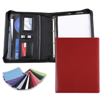 Deluxe Zipped Ring Binder In Belluno Vegan PU