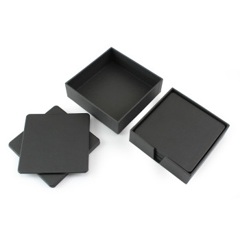 Black Porto Recycled Square Coaster Set of Six