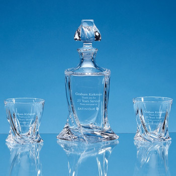 3pc 0.85ltr Quadro Crystalite Whisky Set supplied in a Gift Box