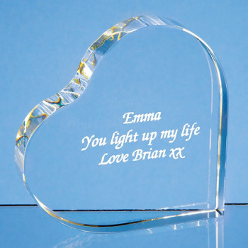 10cm Optical Crystal Stand Up Heart