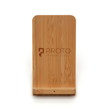 Wireless Bamboo Phone Stand