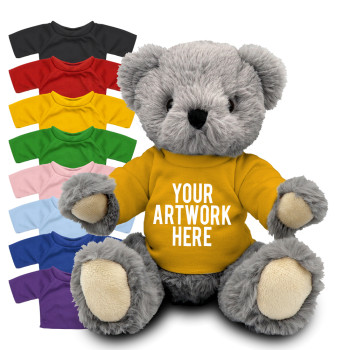 Archie Jointed Soft Toy Teddy Bear In Colour Tee