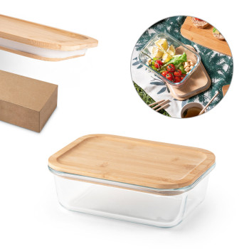 Borosilicate Glass Lunch Box With Bamboo Lid 1000ml