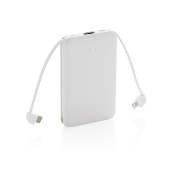 Pocket Powerbank With Integrated Cables 5.000mAh