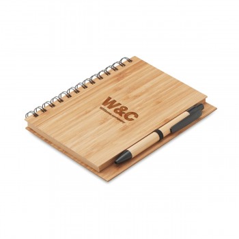 Bamboo Notebook With Pen Lined