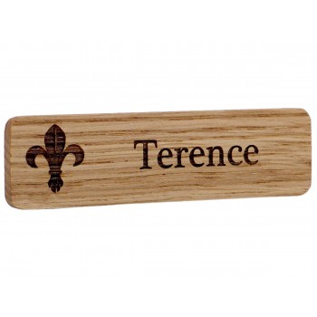 Personalised real wood name badges