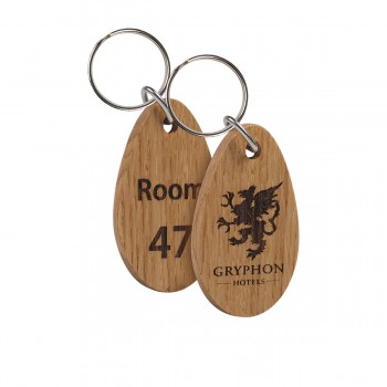 Real wood small keyring double sided