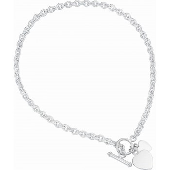 Sterling Silver Heart Charm Necklace