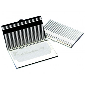 Linear Business Card Case - Silver Plated