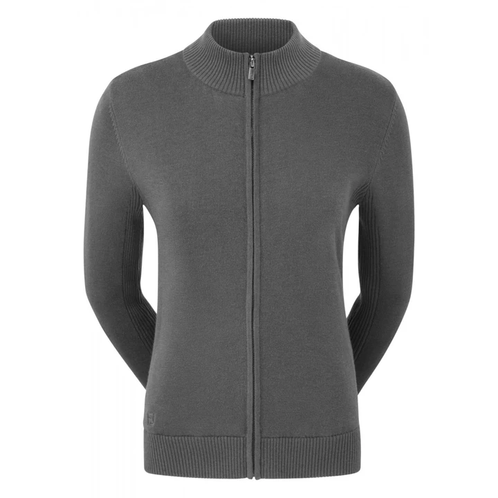 Fj (Footjoy) Women'S Full Zip Lined Wool Blend Golf Pullover