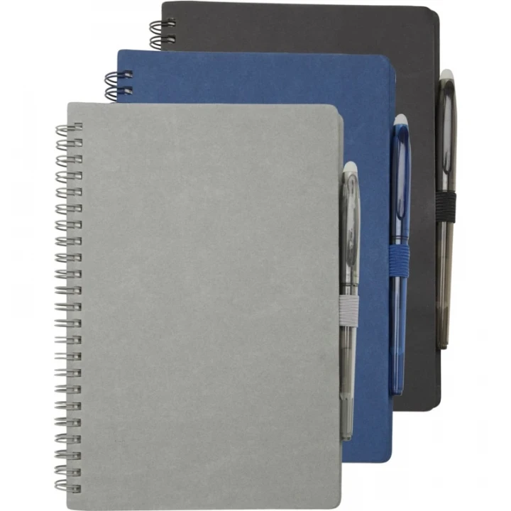 Slate Reusable Soft Cover Notebook And Pen Set (black ink)