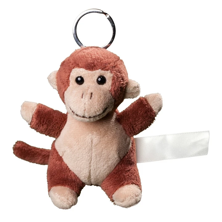 Plush monkey with keychain