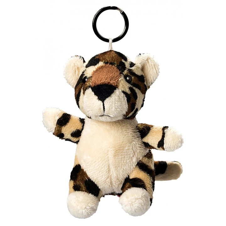 Plush leopard with keychain