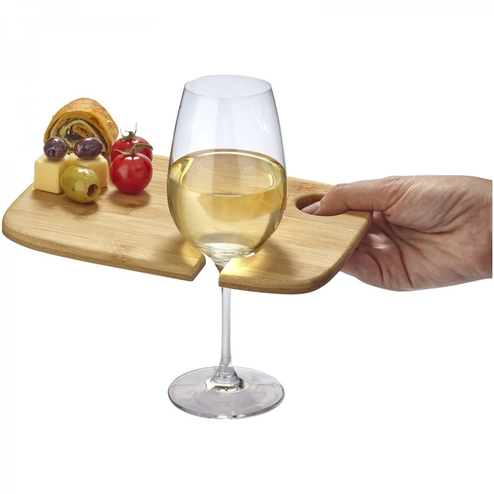 Miller wooden appetiser board with wine glass holder