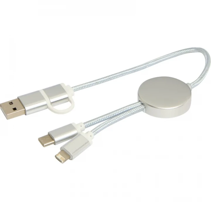 Alasia 5-in-1 Recycled Aluminium & Plastic 30cm Data Sync 27W Fast Charge Cable