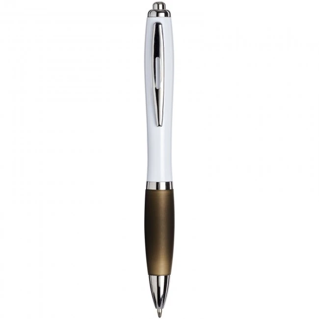 White Curvy Ballpen : White: