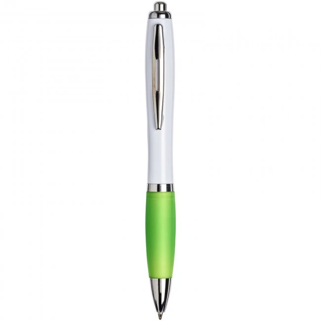 White Curvy Ballpen : White: