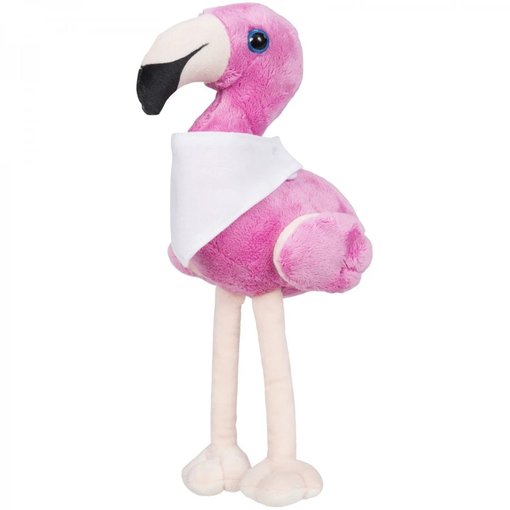 Flamo plush flamingo with brandable bandana