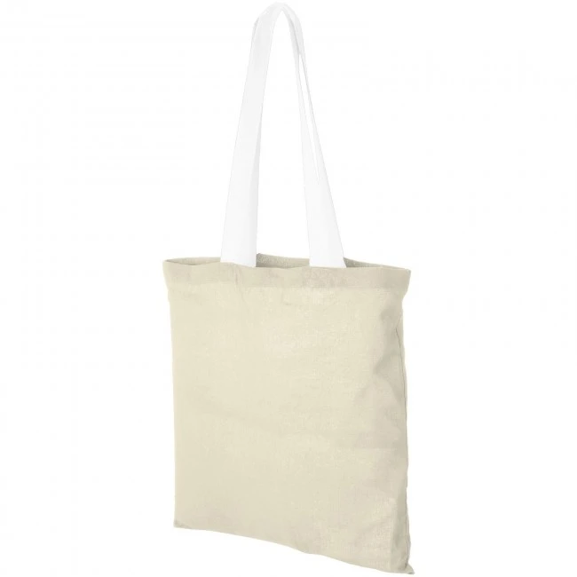 Nevada 100 g/m² cotton tote bag with coloured handles