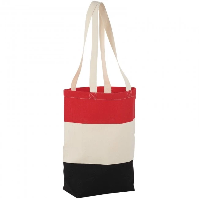 Colour-block 227 g/m² cotton tote bag