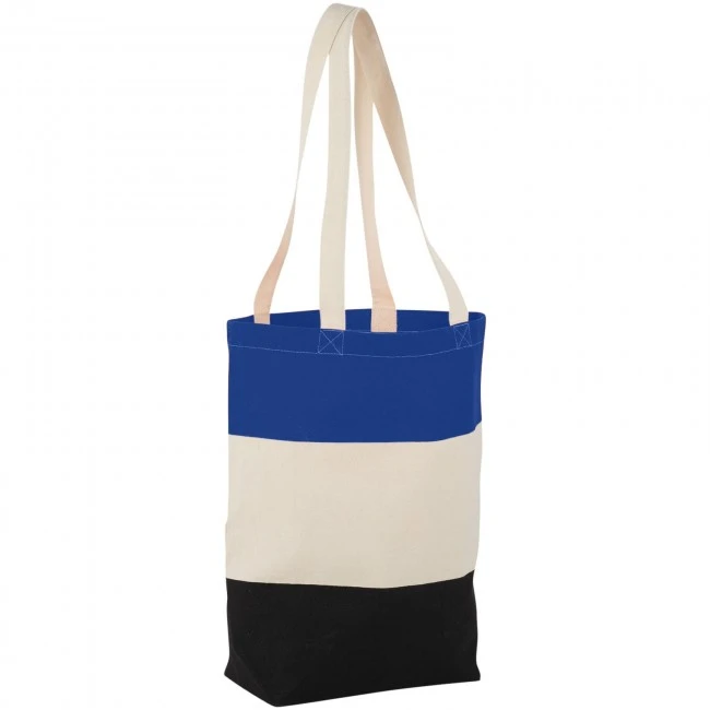 Colour-block 227 g/m² cotton tote bag