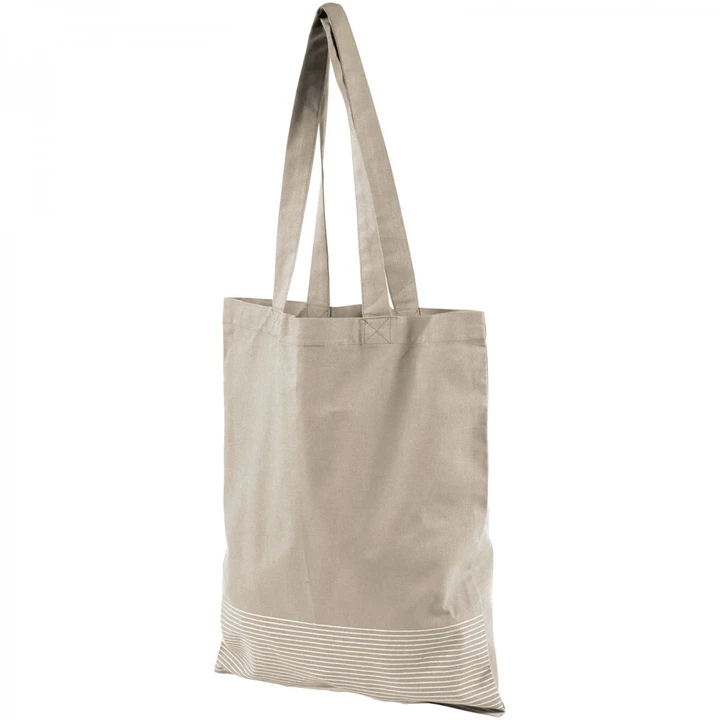 Aylin 140 g/m² silver lines cotton tote bag