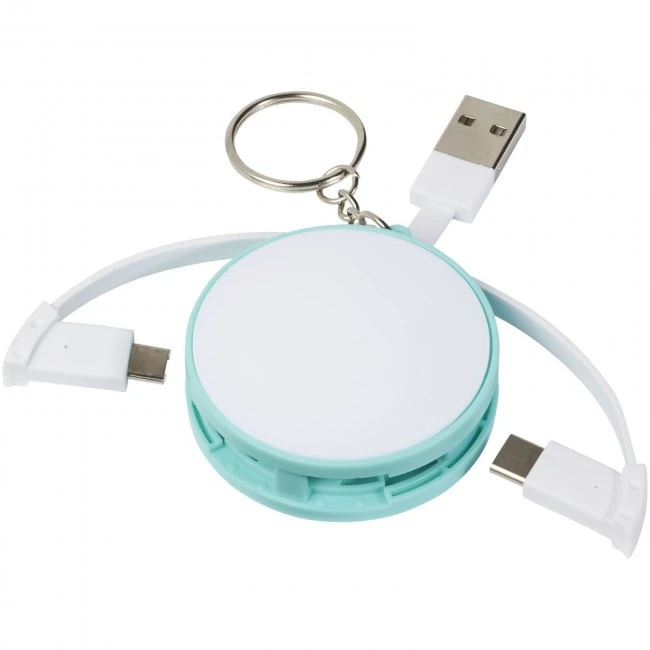 Wrap-around 3-in-1 charging cable with keychain