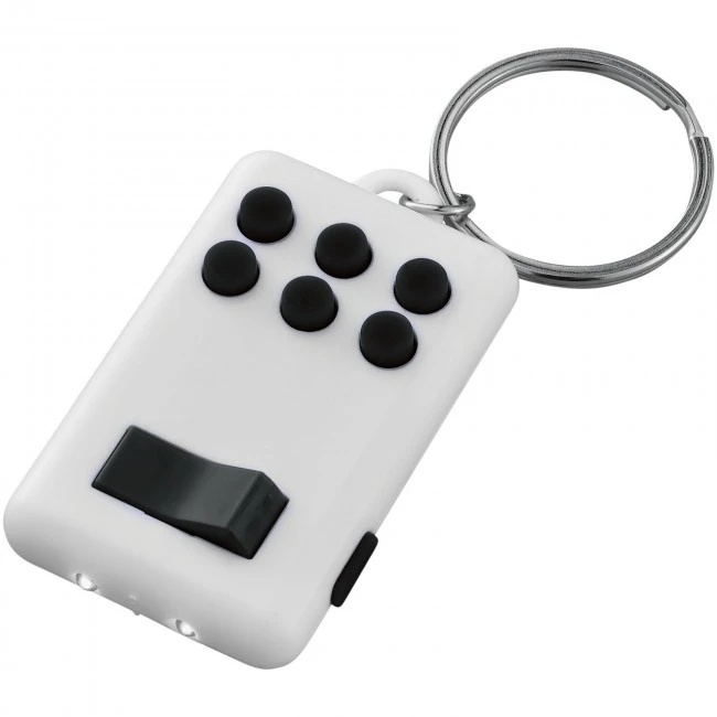 Flip-and-click anti-stress LED light keychain