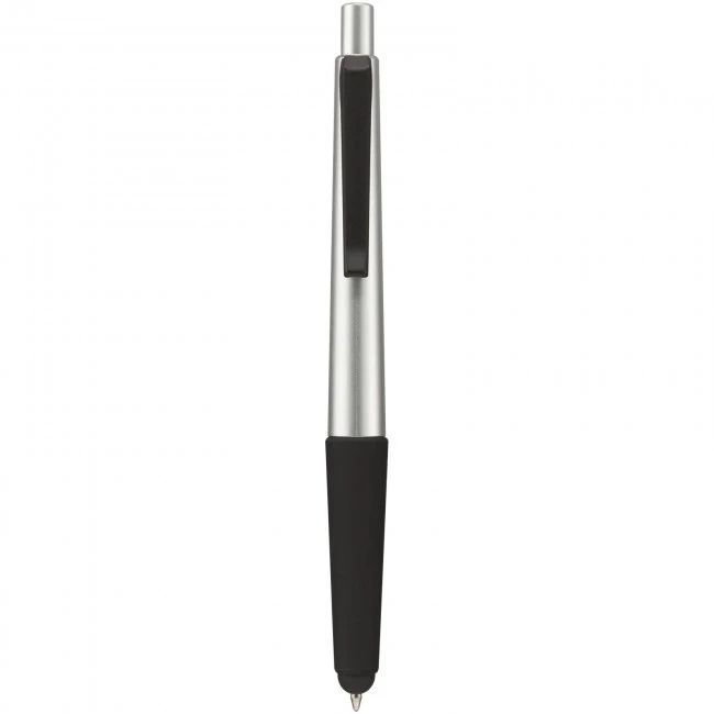 Gummy stylus ballpoint pen with soft-touch grip