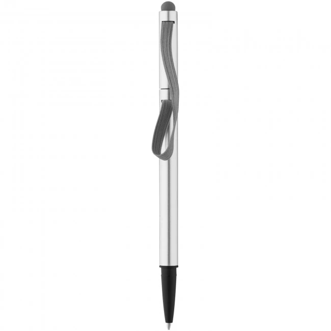 Stretch ballpoint pen with elastic strap