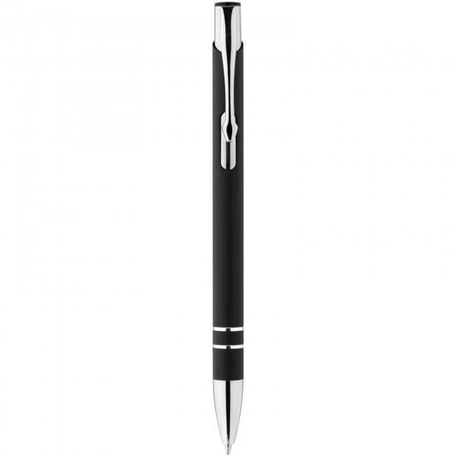 Corky ballpoint pen with rubber-coated exterior