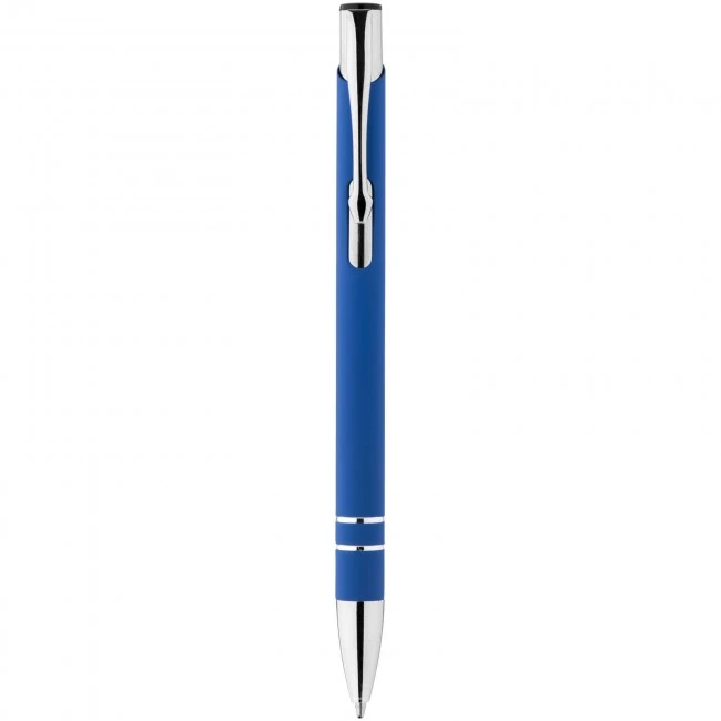 Corky ballpoint pen with rubber-coated exterior