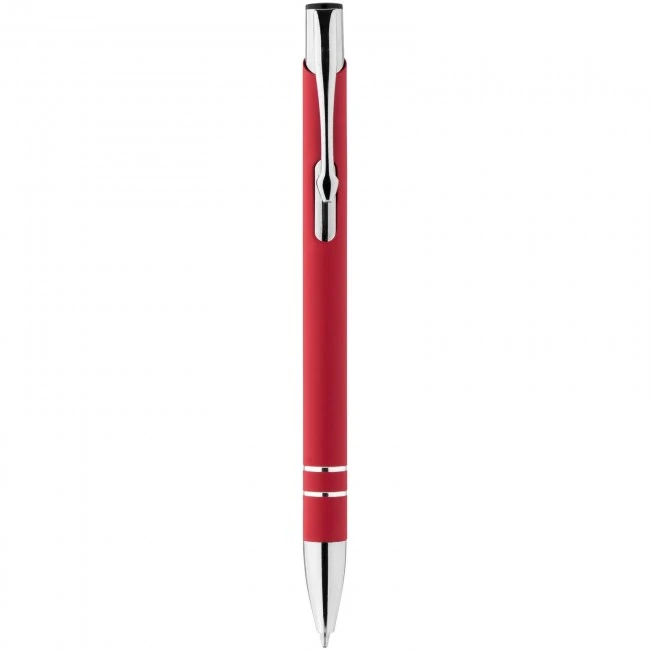 Corky ballpoint pen with rubber-coated exterior