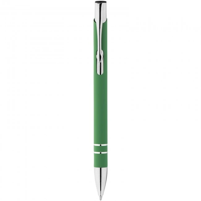 Corky ballpoint pen with rubber-coated exterior