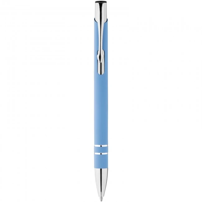 Corky ballpoint pen with rubber-coated exterior