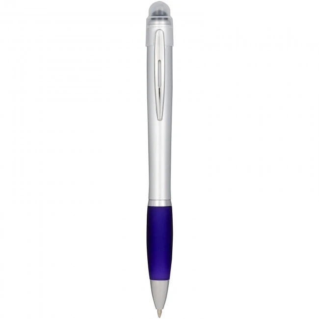 Nash light up pen silver barrel coloured grip