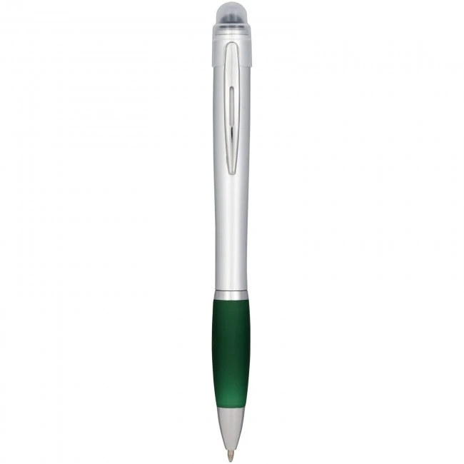 Nash light up pen silver barrel coloured grip