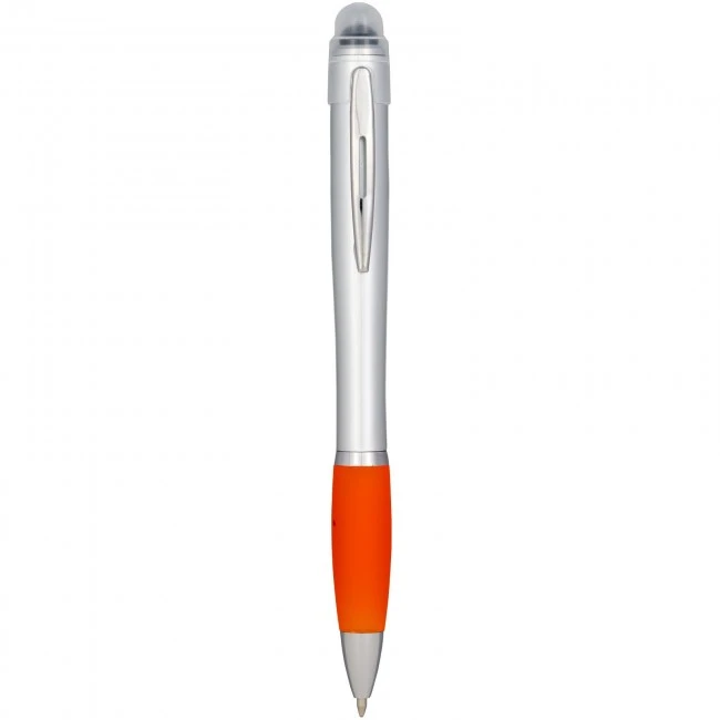 Nash light up pen silver barrel coloured grip